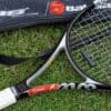 Etiquette autocollante personnalisée raquette de tennis